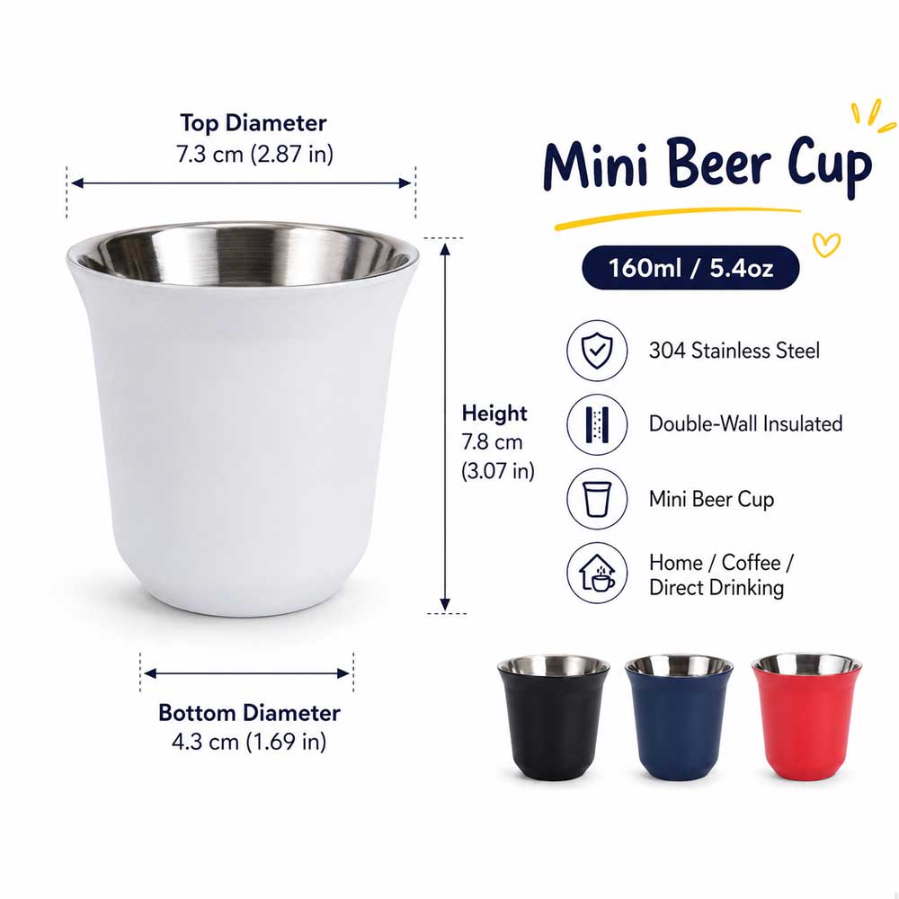 Wholesale Custom Logo 5.5oz Flared Rim Stainless Steel Tasting Glass - Product Image 8