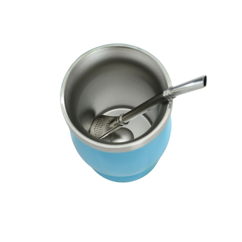 Wholesale Custom Logo 8oz Insulated Yerba Mate Cup with Straw - Product Image 2