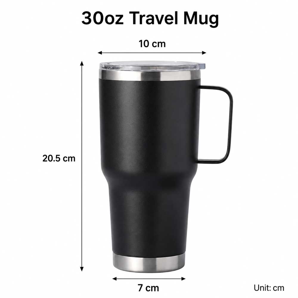 Wholesale Custom Logo 30oz Handle Insulated Travel Mug - Product Image 9