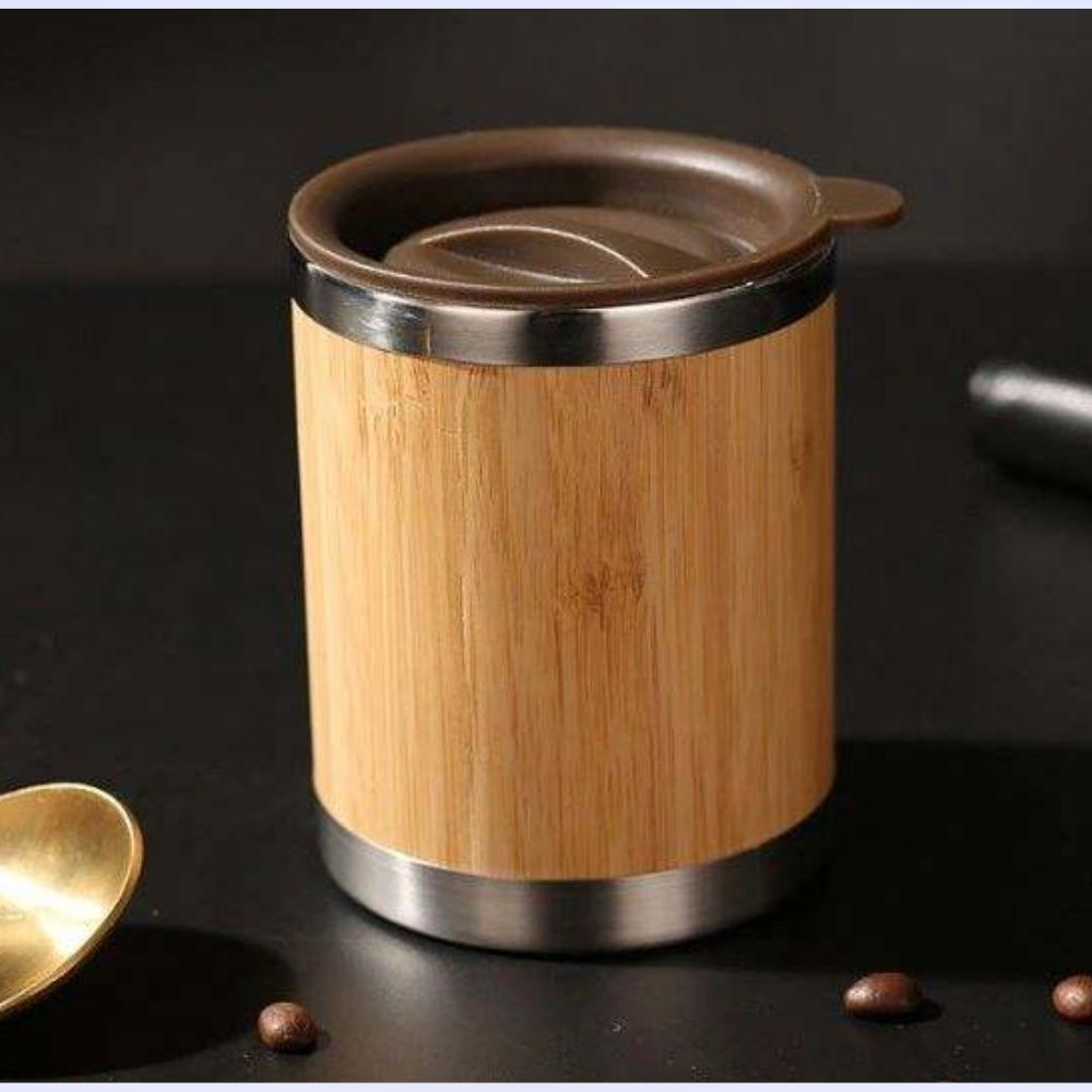 Wholesale Custom Logo 10oz Bamboo Insulated Coffee Tumbler - Product Image 3