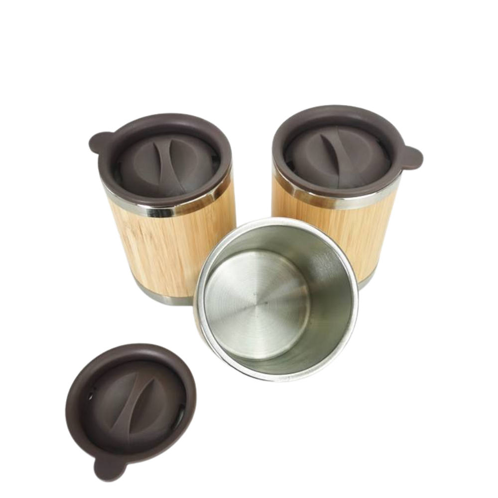 Wholesale Custom Logo 10oz Bamboo Insulated Coffee Tumbler - Product Image 5
