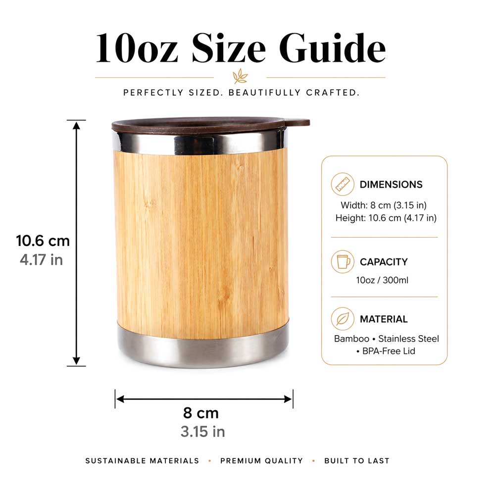 Wholesale Custom Logo 10oz Bamboo Insulated Coffee Tumbler - Product Image 6
