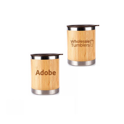 Wholesale Custom Logo 10oz Bamboo Insulated Coffee Tumbler - Main View