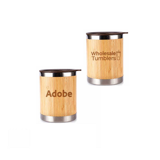 Wholesale Custom Logo 10oz Bamboo Insulated Coffee Tumbler - Main View