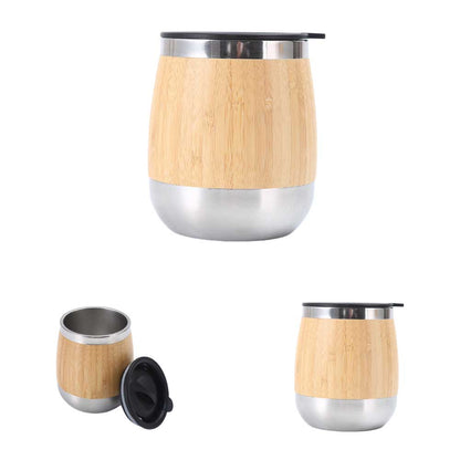 Wholesale Custom Logo 15oz Bamboo Coffee Tumbler Insulated Mug - Product Image 4
