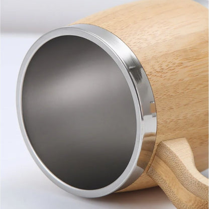 Wholesale Custom Logo 15oz Bamboo Coffee Tumbler Insulated Mug - Product Image 5