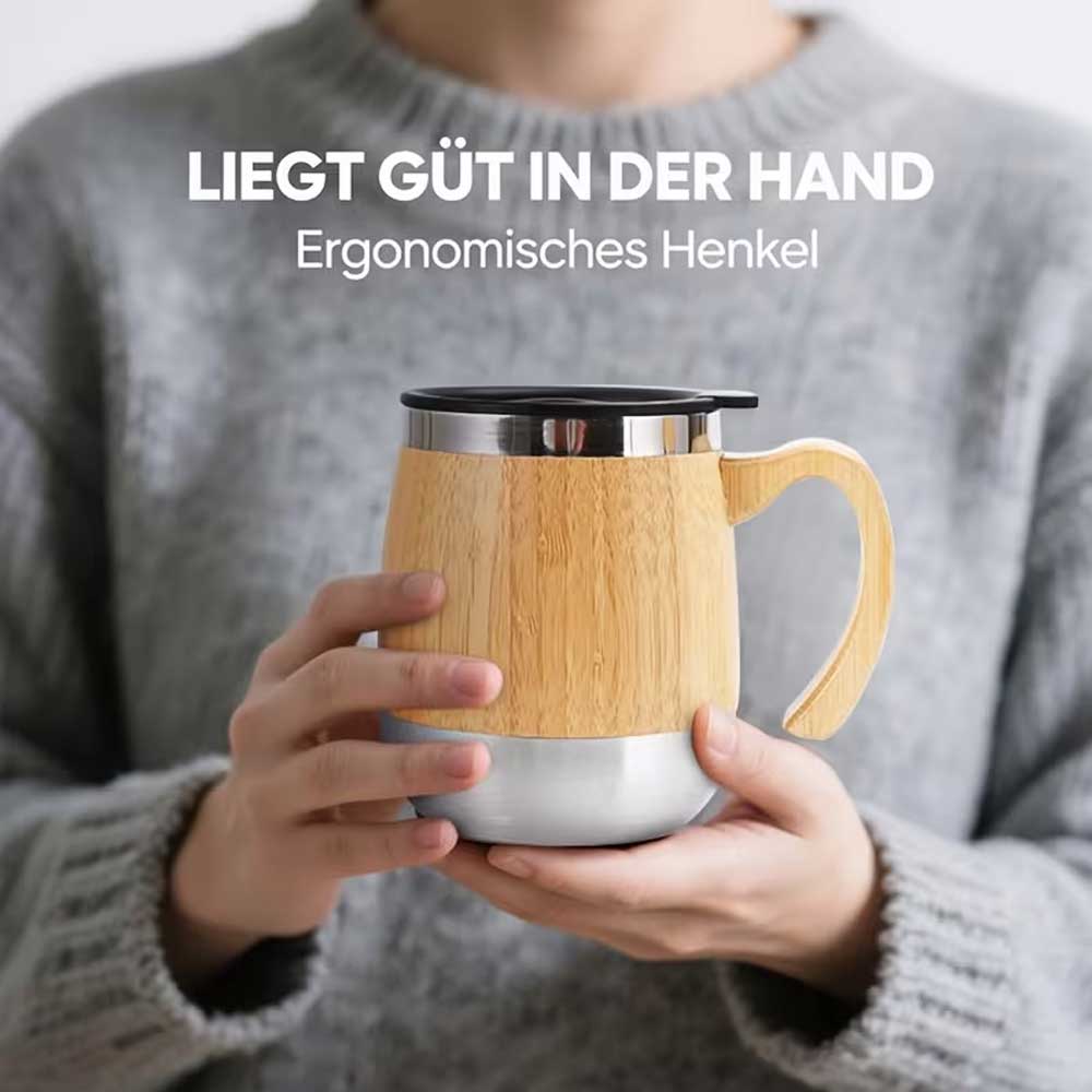 Wholesale Custom Logo 15oz Bamboo Coffee Mug with Handle - Product Image 4