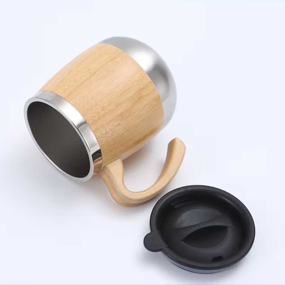 Wholesale Custom Logo 15oz Bamboo Coffee Mug with Handle - Product Image 5