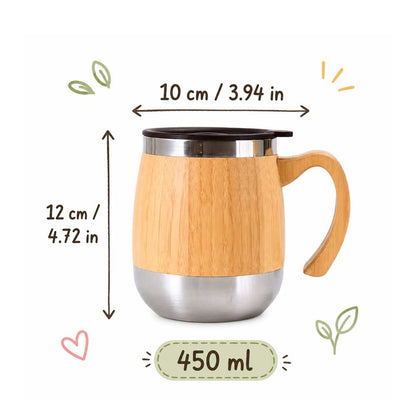 Wholesale Custom Logo 15oz Bamboo Coffee Mug with Handle - Product Image 6