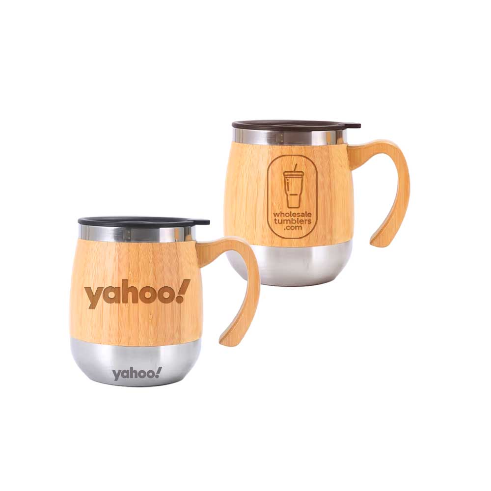 Wholesale Custom Logo 15oz Bamboo Coffee Mug with Handle - Main View