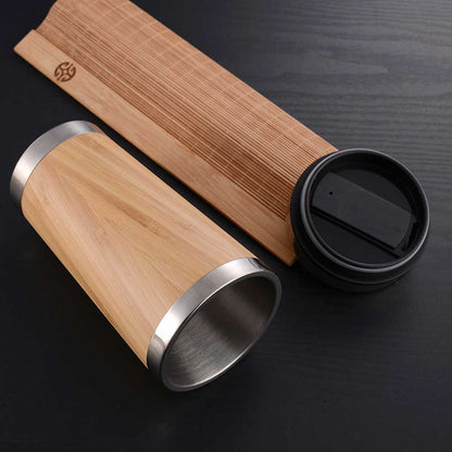 Wholesale Custom Logo 15oz Bamboo Insulated Coffee Tumbler Eco-friendly - Product Image 5