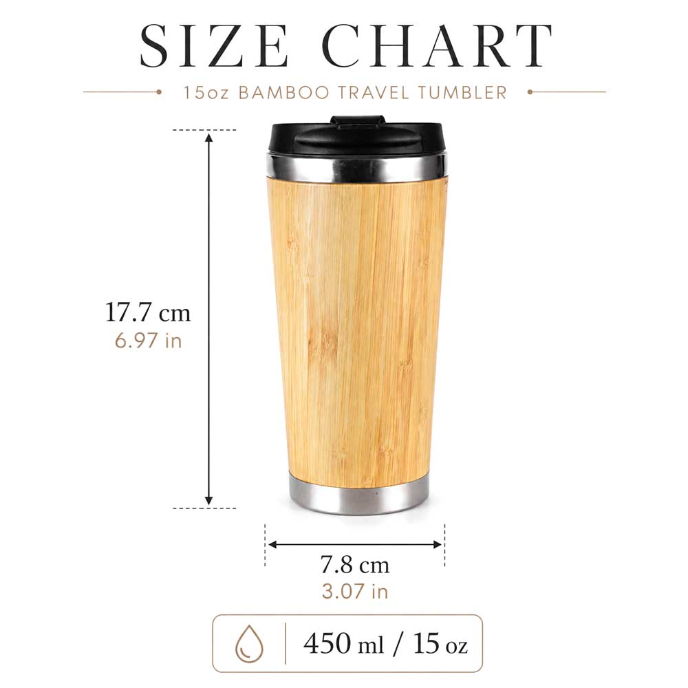 Wholesale Custom Logo 15oz Bamboo Insulated Coffee Tumbler Eco-friendly - Product Image 6