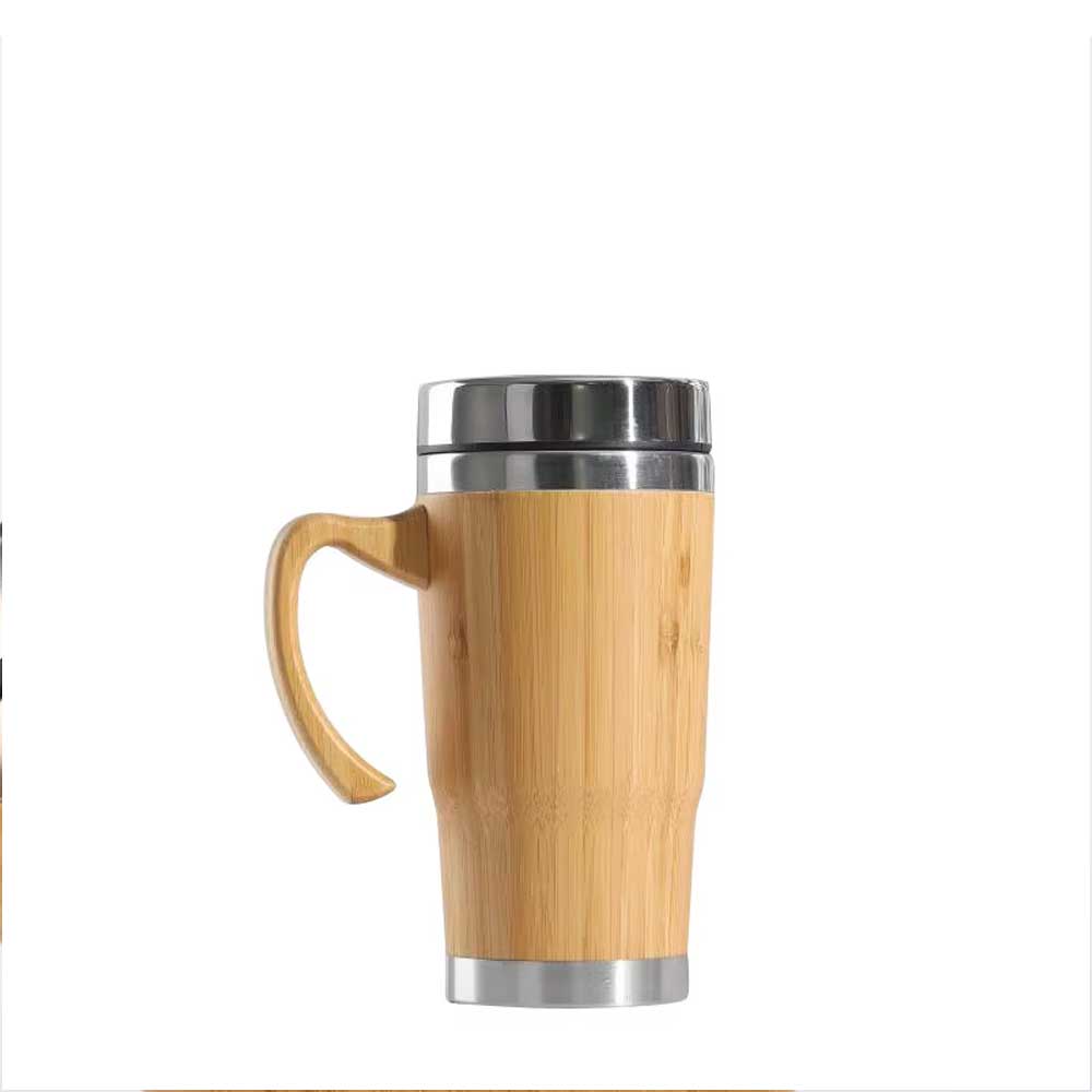 Wholesale Custom Logo 15oz Bamboo Coffee Tumbler with Ergonomic Handle - Product Image 3