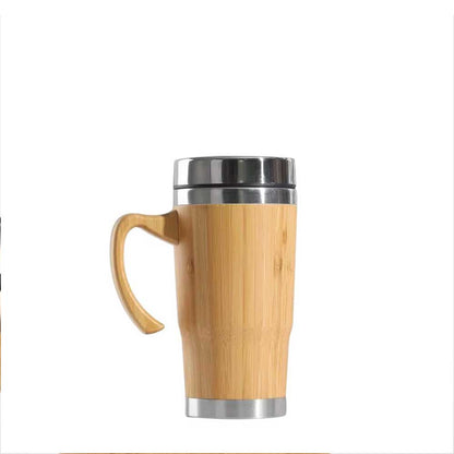 Wholesale Custom Logo 15oz Bamboo Coffee Tumbler with Ergonomic Handle - Product Image 3