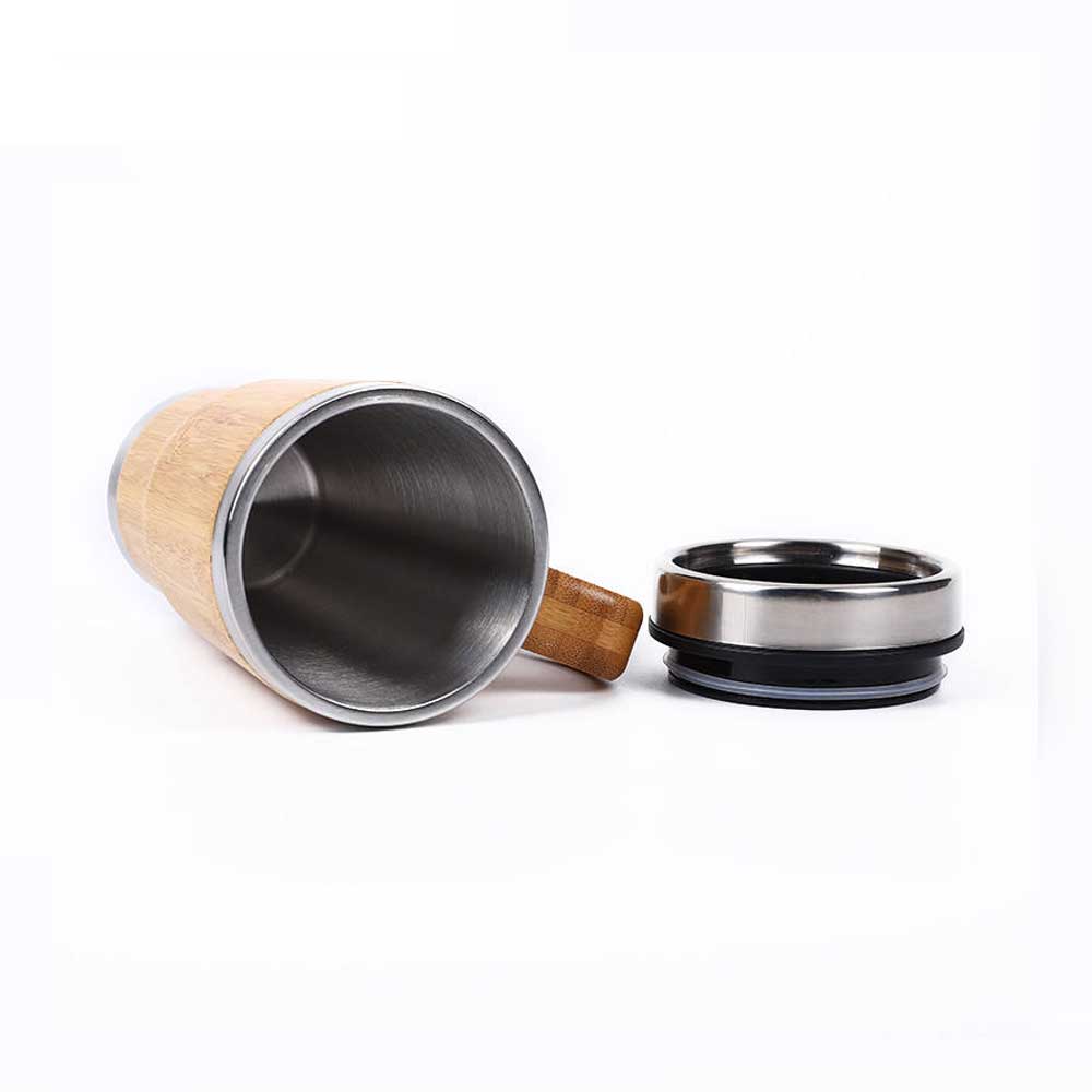 Wholesale Custom Logo 15oz Bamboo Coffee Tumbler with Ergonomic Handle - Product Image 5
