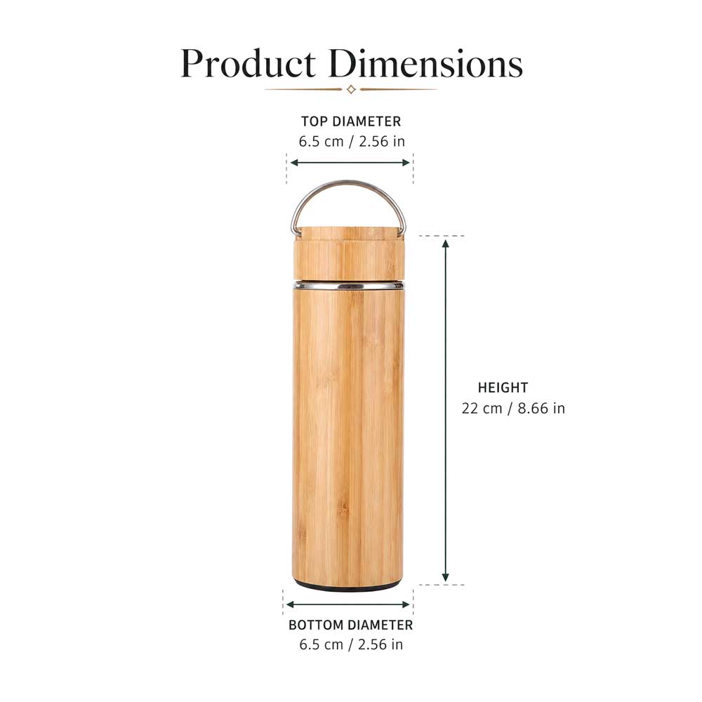 Wholesale Custom Logo 17oz Bamboo Insulated Water Bottle - Product Image 6