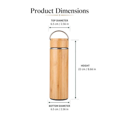 Wholesale Custom Logo 17oz Bamboo Insulated Water Bottle - Product Image 6