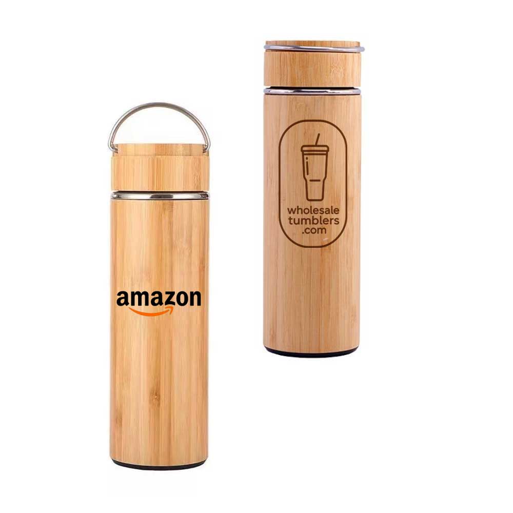Wholesale Custom Logo 17oz Bamboo Insulated Water Bottle - Main View