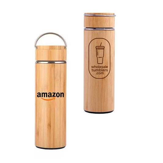 Wholesale Custom Logo 17oz Bamboo Insulated Water Bottle - Main View