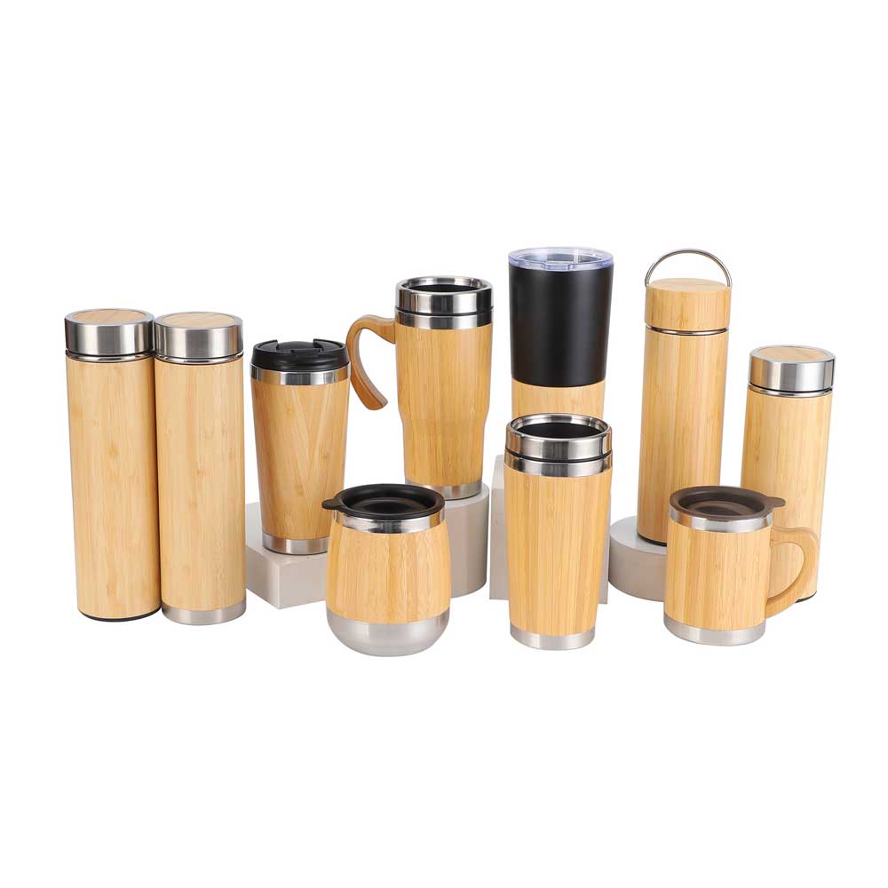Wholesale Custom Logo 12oz Bamboo Insulated Water Bottle - Product Image 2