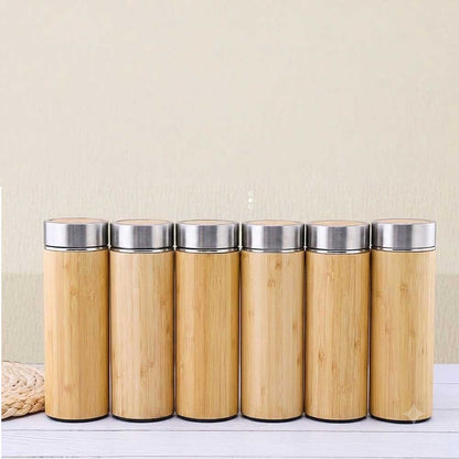 Wholesale Custom Logo 12oz Bamboo Insulated Water Bottle - Product Image 4