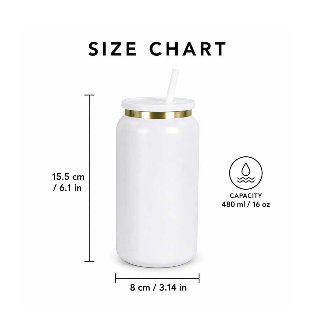Wholesale Custom Logo 16oz Can Shaped Insulated Straw Tumbler - Product Image 6
