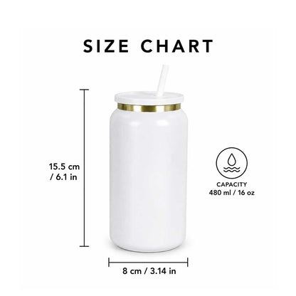 Wholesale Custom Logo 16oz Can Shaped Insulated Straw Tumbler - Product Image 6