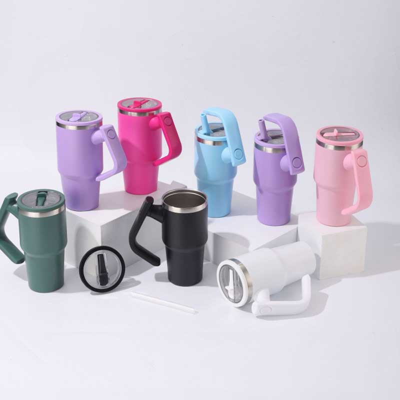 Wholesale Custom Logo 20oz Handled Travel Tumbler with Rotating Handle - Product Image 4