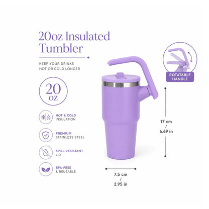 Wholesale Custom Logo 20oz Handled Travel Tumbler with Rotating Handle - Product Image 8