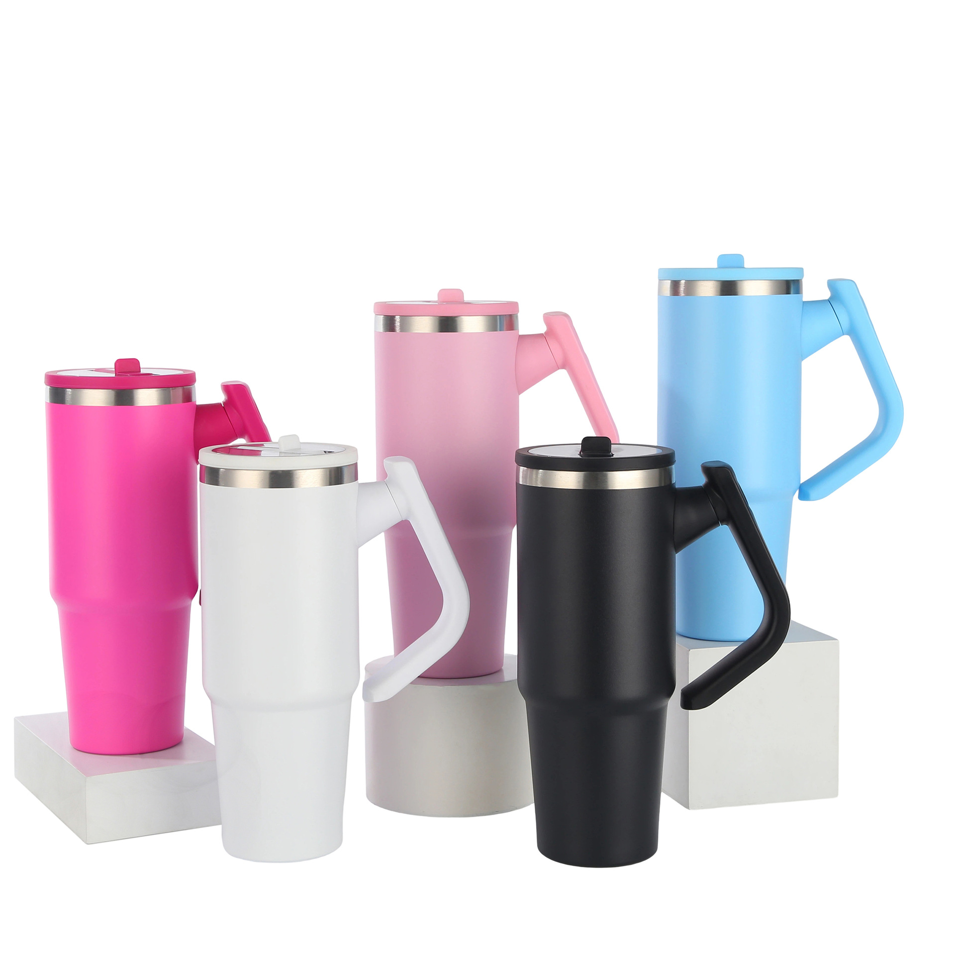 Wholesale Custom Logo 40oz Insulated Handled Tumbler with Rotating Handle - Product Image 6