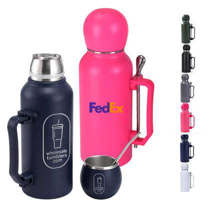 Wholesale Custom Logo 44oz Yerba Mate Insulated Bottle Set with Cup & Bombilla - Main View