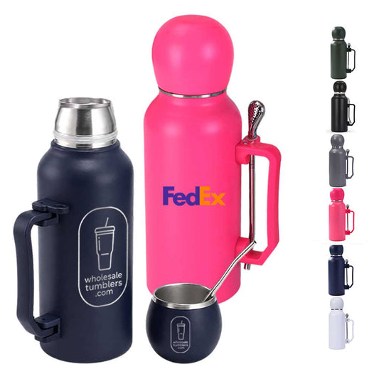 Wholesale Custom Logo 44oz Yerba Mate Insulated Bottle Set with Cup & Bombilla - Main View