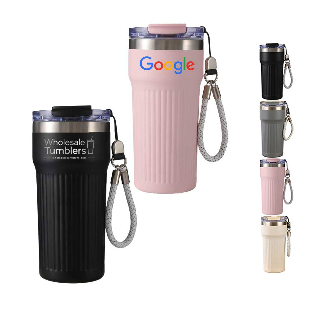 Wholesale Custom Logo 18oz Ribbed Stainless Steel Tumbler - Main View
