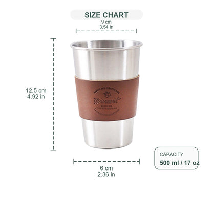 Wholesale Custom Logo 17oz Leatherette Sleeve Tumbler - Product Image 6