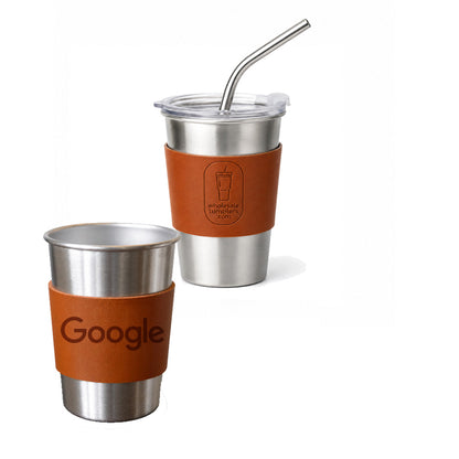 Wholesale Custom Logo 17oz Leatherette Sleeve Tumbler - Main View