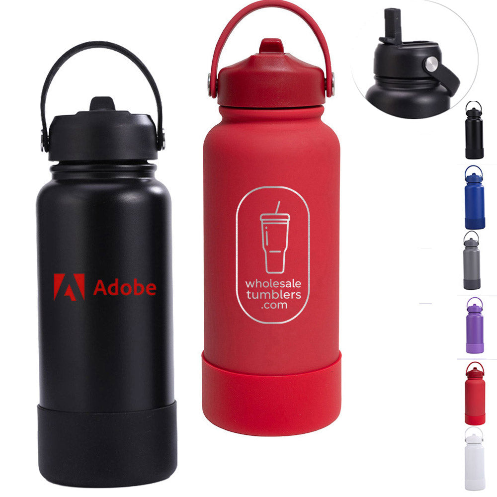 Wholesale Custom Logo 40oz Large Stainless Steel Water Bottle Flip Straw - Main View