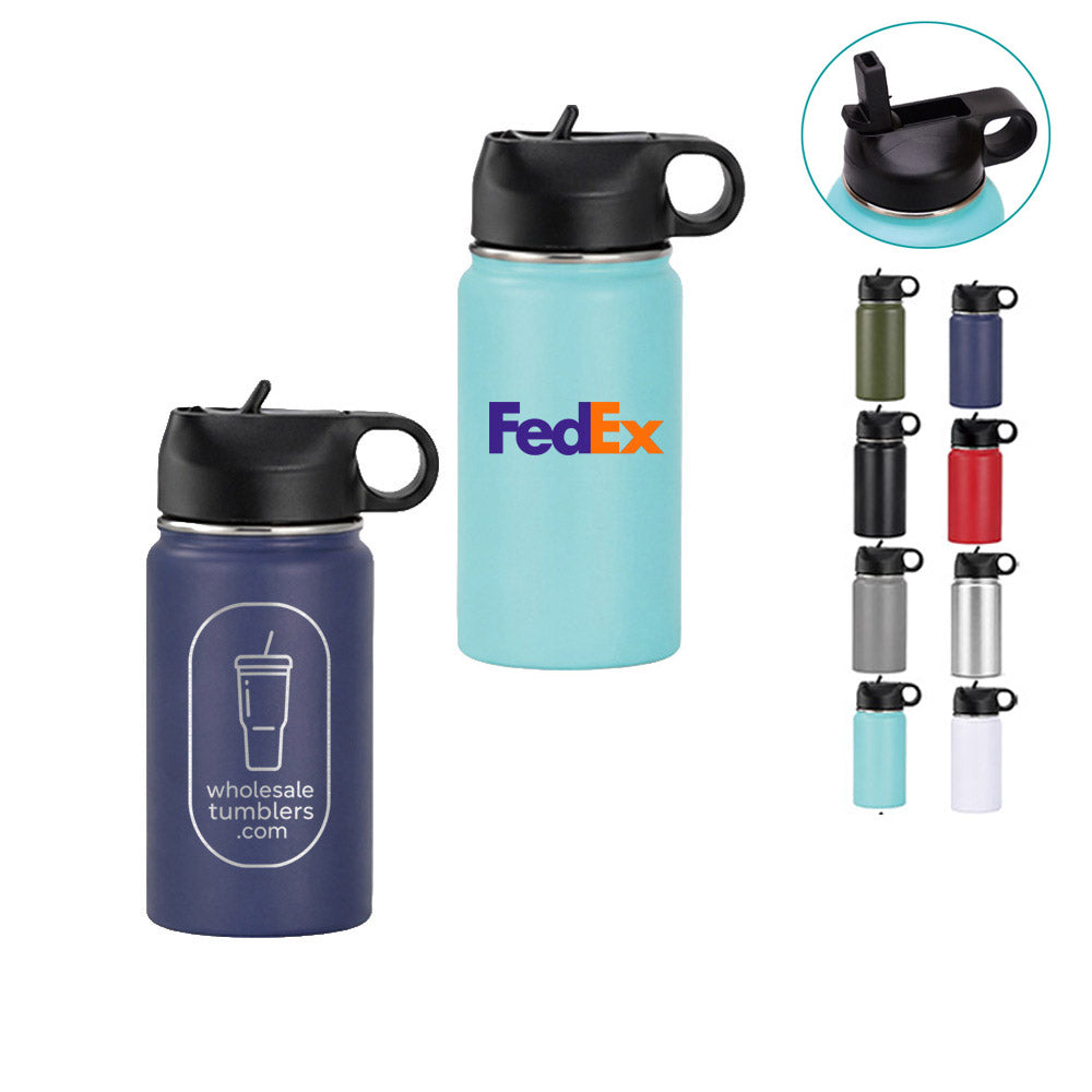 Wholesale Custom Logo 12oz Stainless Steel Water Bottle with Flip Straw - Product Image 7