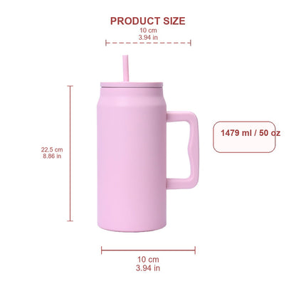 Wholesale Custom Logo 50oz Tumbler with Handle and Straw - Product Image 6