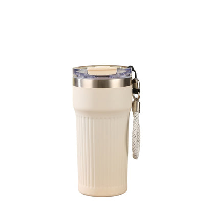 Wholesale Custom Logo 18oz Ribbed Stainless Steel Tumbler - White