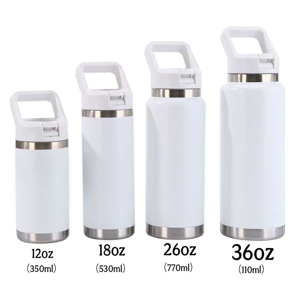 Wholesale Custom Logo 12-36oz Flip-Top Water Bottle - White