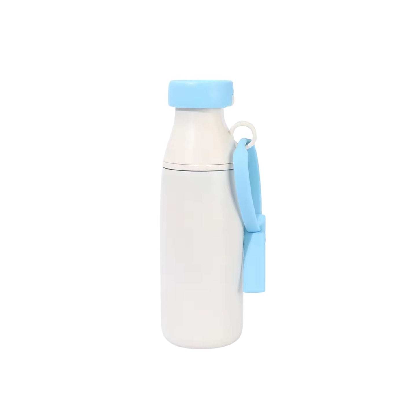 Wholesale Custom Logo 18oz Milk Bottle Shape Water Bottle Dual Tier Straw and Swig - White