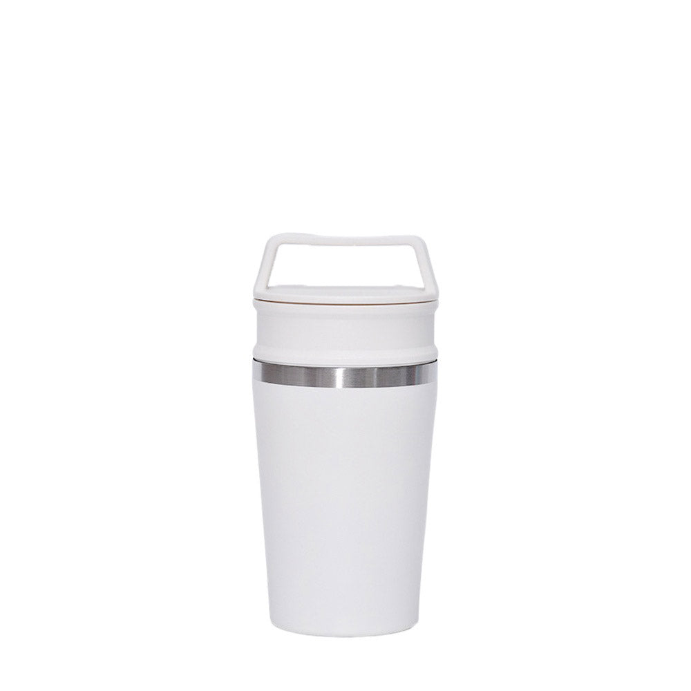 Wholesale Custom Logo 10oz Insulated Coffee Tumbler Dual Lid Travel Cup - White