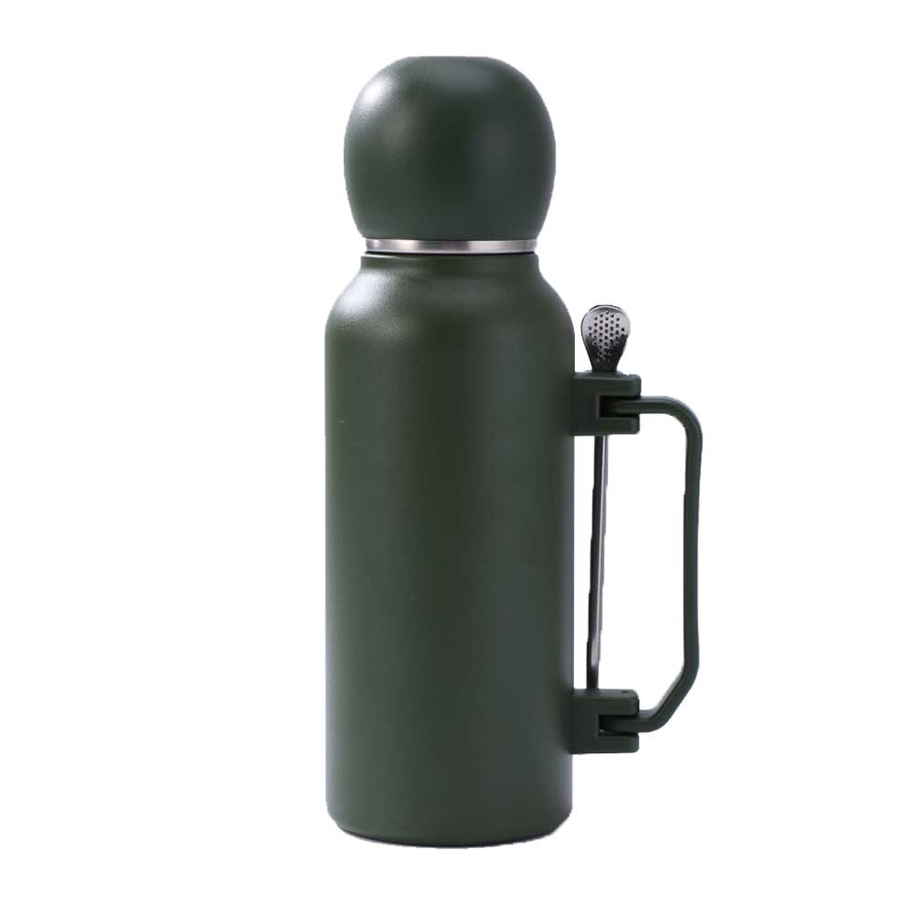 Wholesale Custom Logo 44oz Yerba Mate Insulated Bottle Set with Cup & Bombilla - army-green