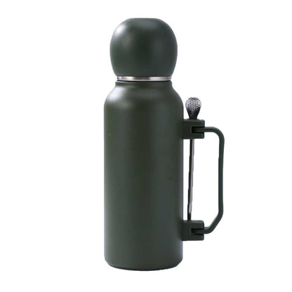 Wholesale Custom Logo 44oz Yerba Mate Insulated Bottle Set with Cup & Bombilla - army-green