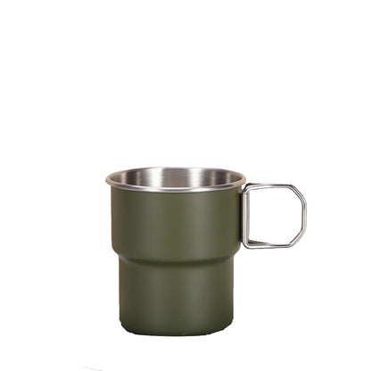 Wholesale Custom Logo 10oz Stainless Steel Camping Mug - army-green