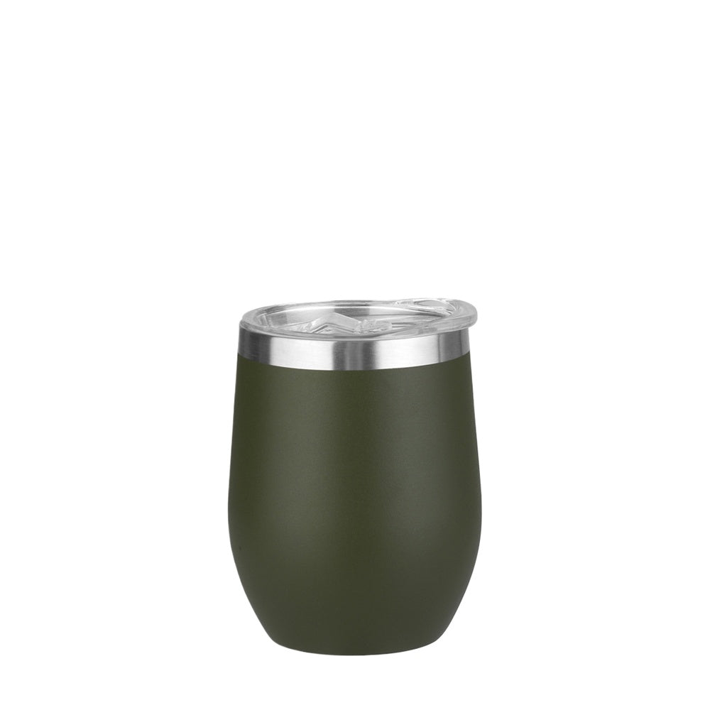 Wholesale Custom Logo 12oz Stemless Wine Tumbler - army green