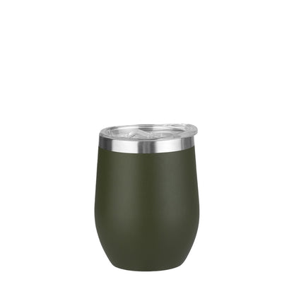 Wholesale Custom Logo 12oz Stemless Wine Tumbler - army green