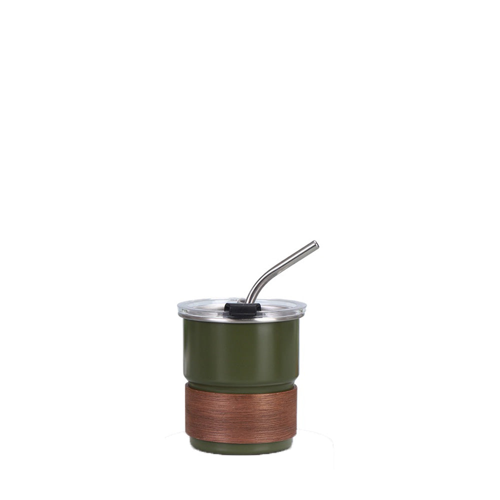 Wholesale Custom Logo 10oz Wood Sleeve Lowball Tumbler - army green