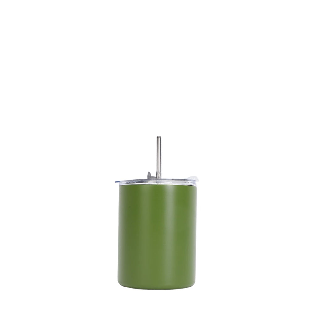 Wholesale Custom Logo 12oz Stainless Steel Straw Tumbler - army green