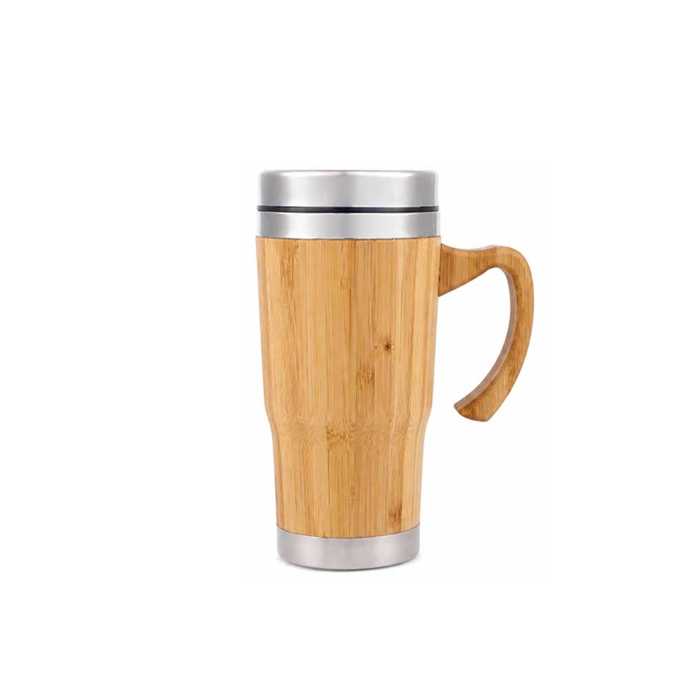 Wholesale Custom Logo 15oz Bamboo Coffee Tumbler with Ergonomic Handle - bamboo